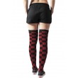Ladies Skater  Black / Red Checkerboard Over-knee Socks